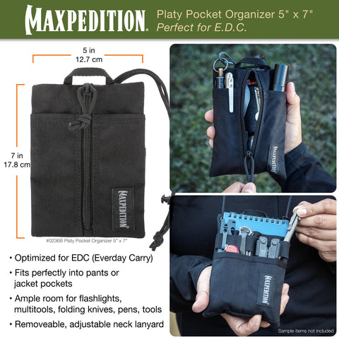 Maxpedition Platy interior compartments show organized space for tools and pens.
