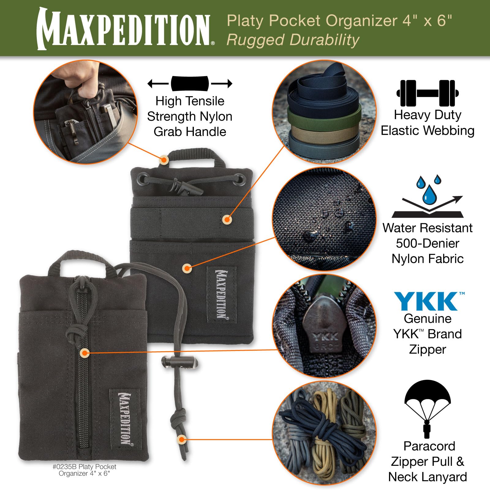 Maxpedition Platy Pocket Organizer open compartments ideal for tools and notebooks
