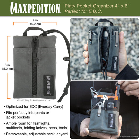 Maxpedition Platy Pocket Organizer open layout reveals multiple compartments for organized tools.