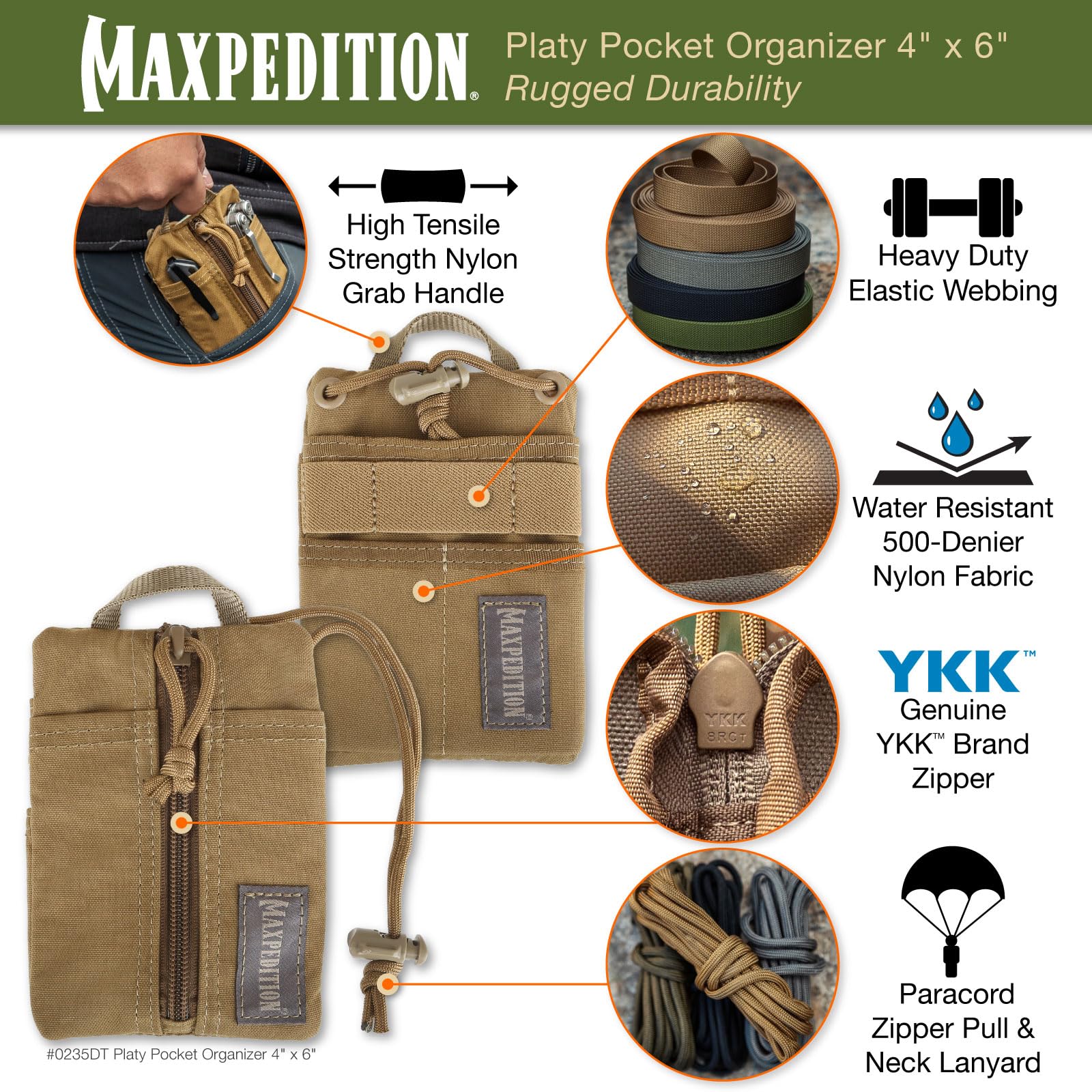 Removable paracord lanyard enables crossbody or neck carry for versatile use.