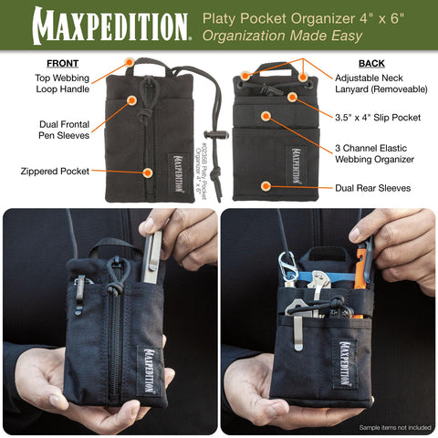 Maxpedition Platy Pocket Organizer paracord lanyard in action for crossbody carry