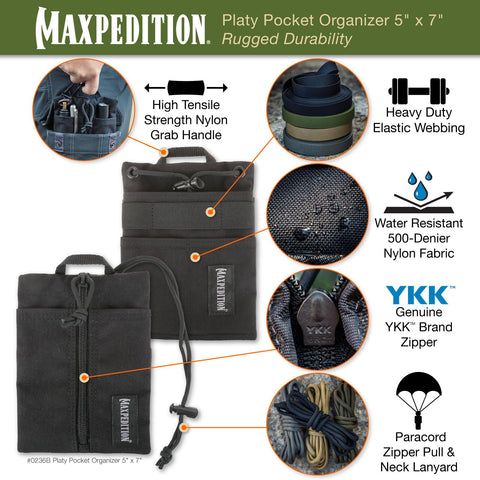Maxpedition Platy with paracord lanyard demonstrates versatile crossbody carry.