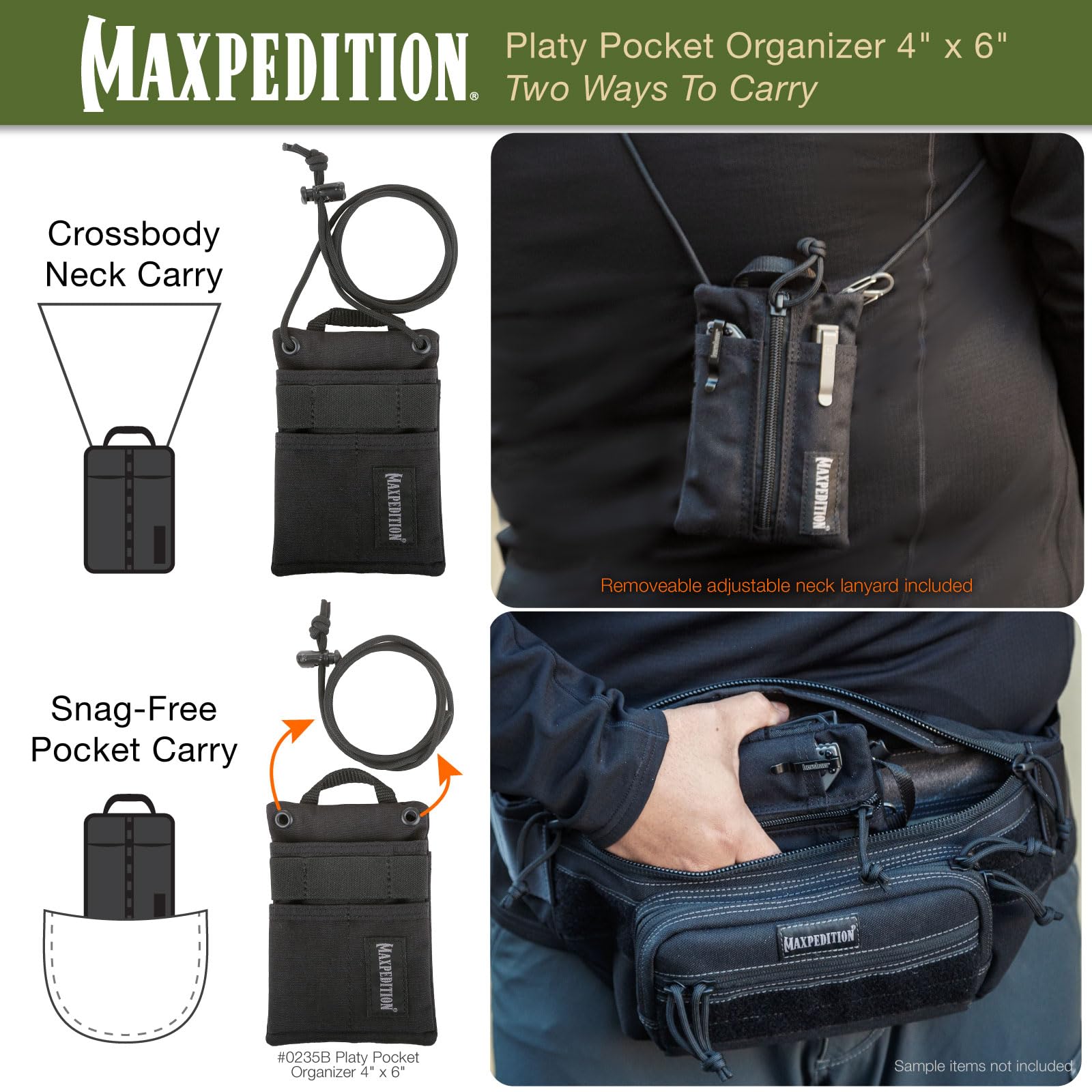 Maxpedition Platy Pocket Organizer top webbing loop for quick grabs