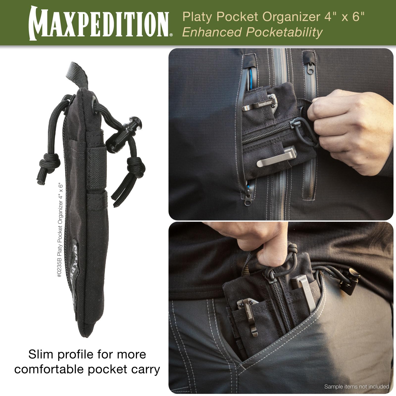 Maxpedition Platy Pocket Organizer YKK zippers for strong, smooth operation