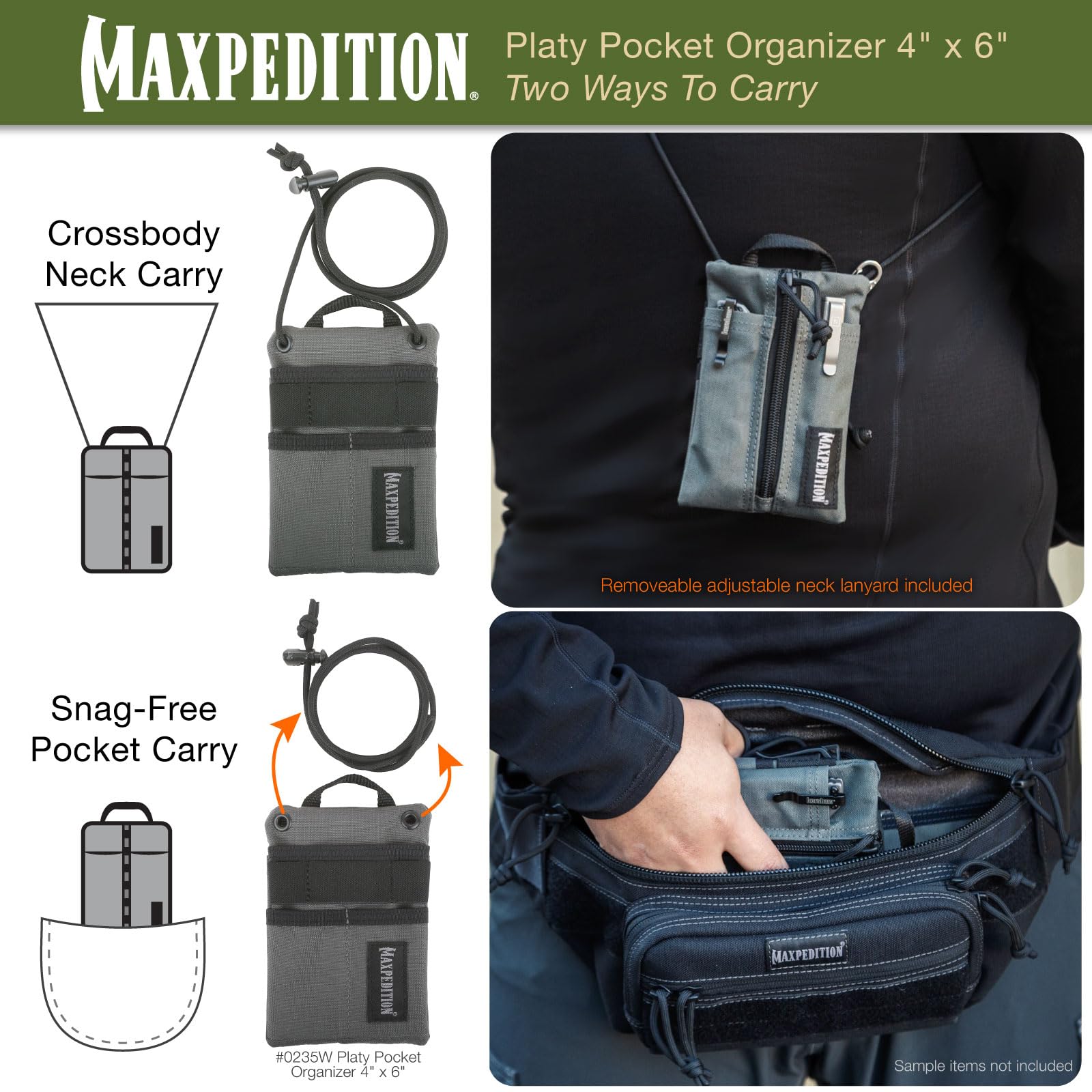 Maxpedition Platy Pocket Organizer zipper detail shows genuine YKK reliability.