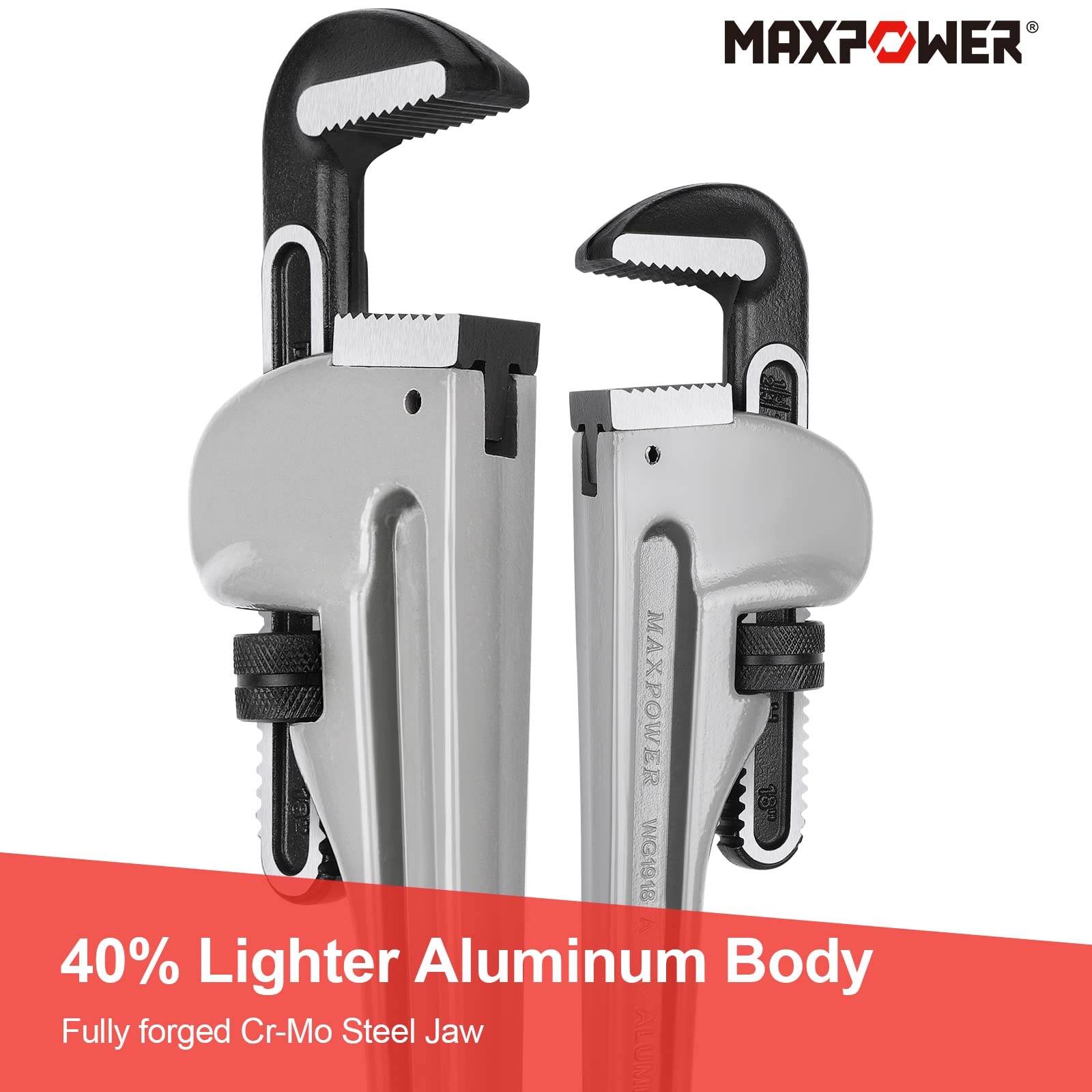 MAXPOWER hook and heel jaw provide quick grip and reliable support.