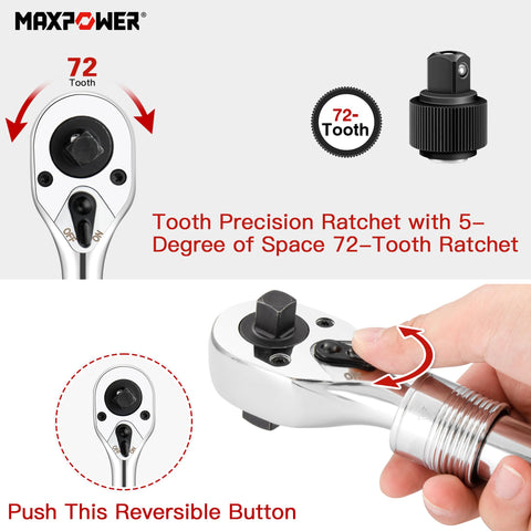 MAXPOWER chrome-vanadium steel construction delivers durability and long tool life