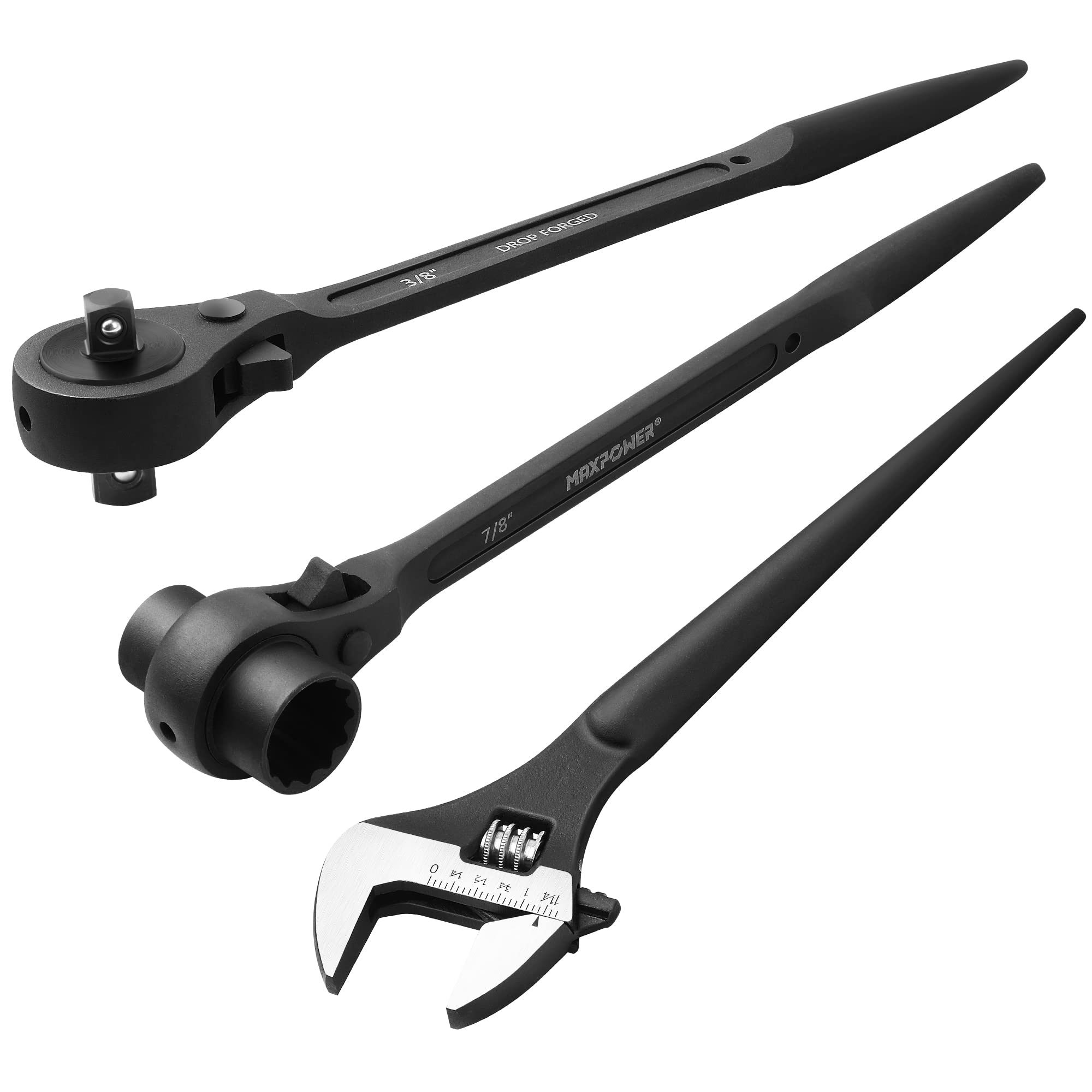 MAXPOWER dual-drive ratchet head for quick bolt alignment and tightening
