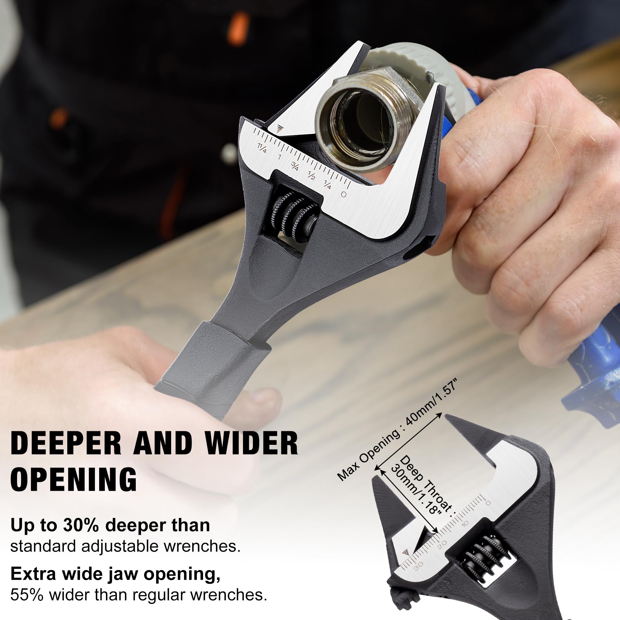 MAXPOWER dual-scale metric and SAE for quick size reference during repairs