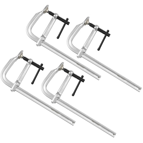 MAXPOWER heavy-duty F clamp with 12-inch jaw opening for wide stock and stable holds