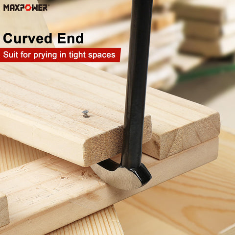 MAXPOWER pry bar set with tapered shaft aids precise hole alignment and assembly.