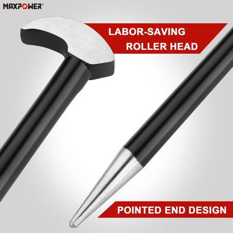 MAXPOWER rolling head pry bar 16-inch designed for larger components and deep access.