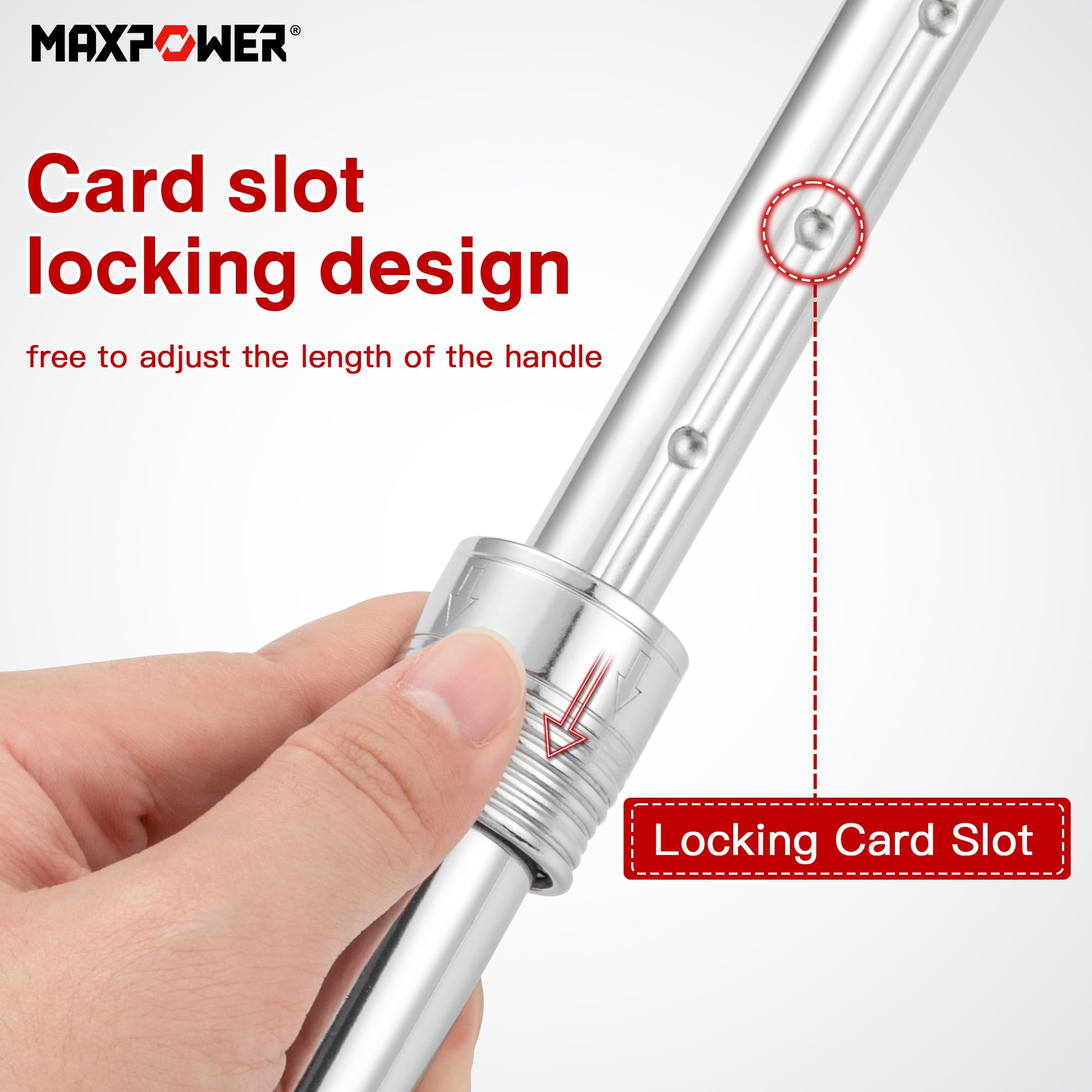 MAXPOWER soft-grip TPR handle provides comfortable, non-slip operation