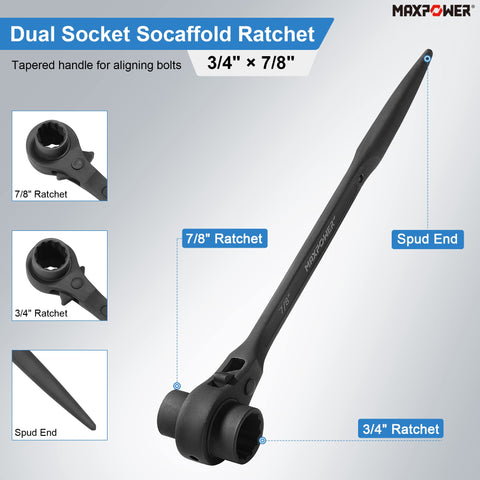 MAXPOWER spud wrench 12 inch with adjustable jaw for pipe work