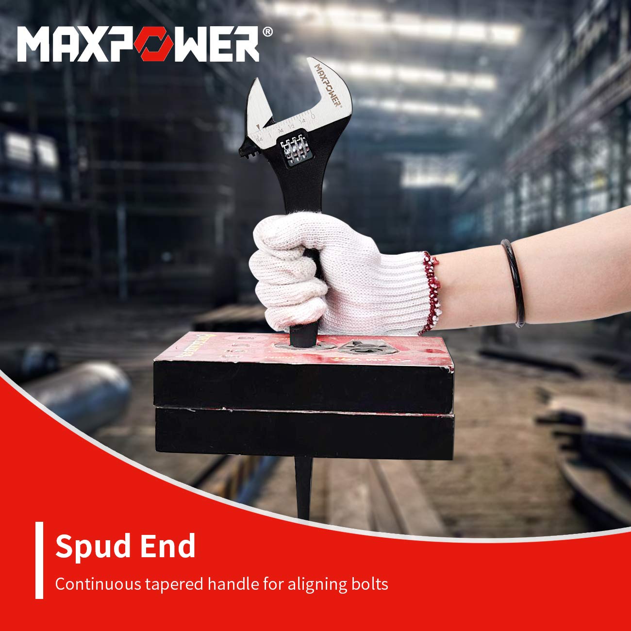 MAXPOWER 16-inch spud wrench extended reach for larger bolts