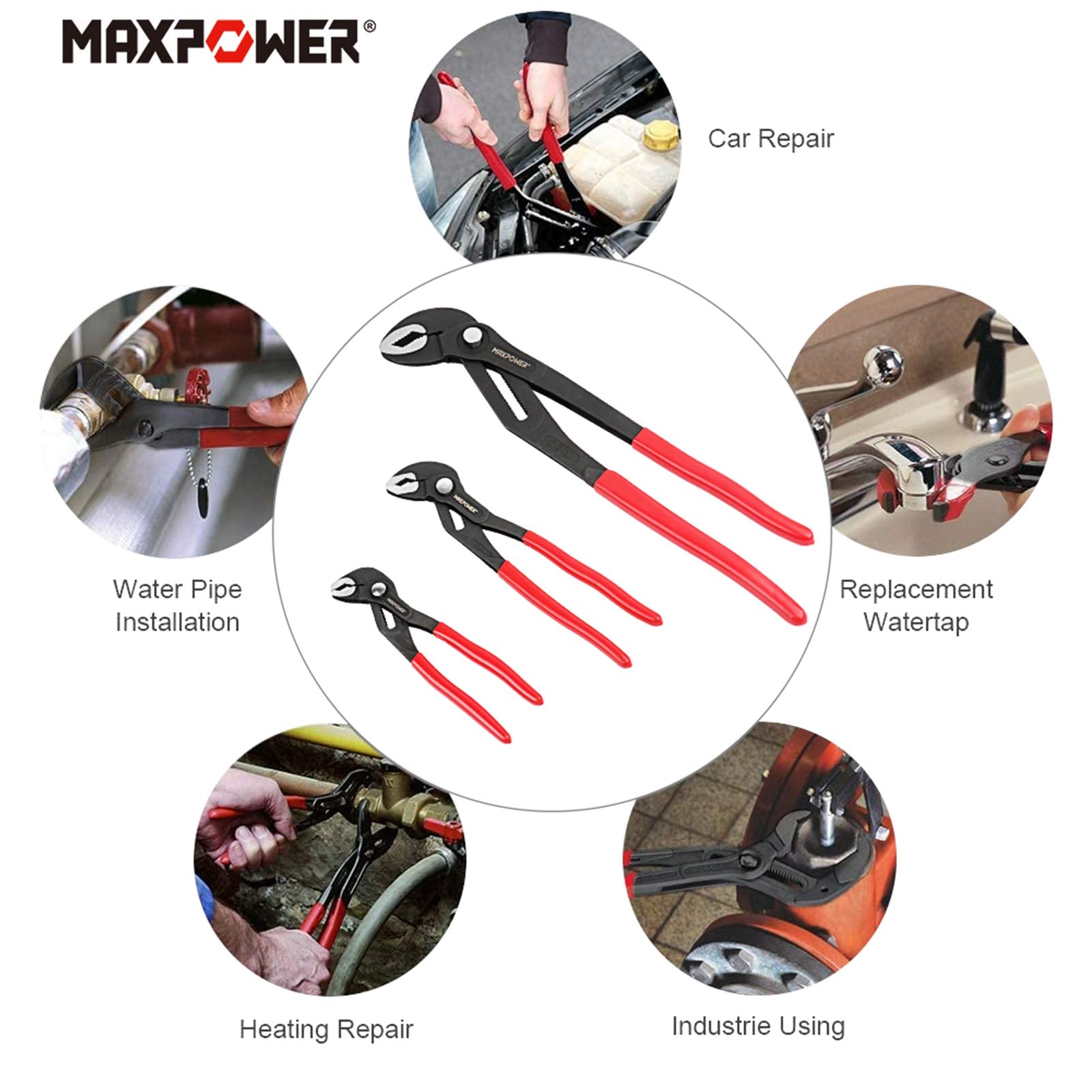 MAXPOWER dual-groove ratcheting system enables precise positioning on varied surfaces