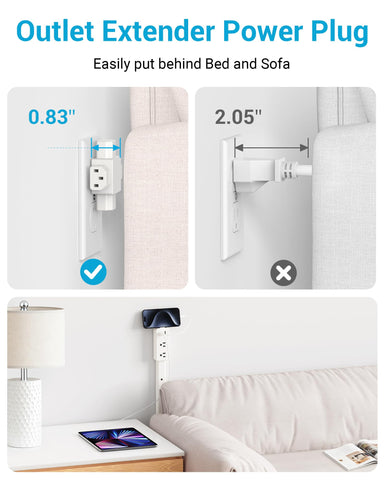 Maxsure Outlet Extender Stick with two AC outlets for flexible power options.