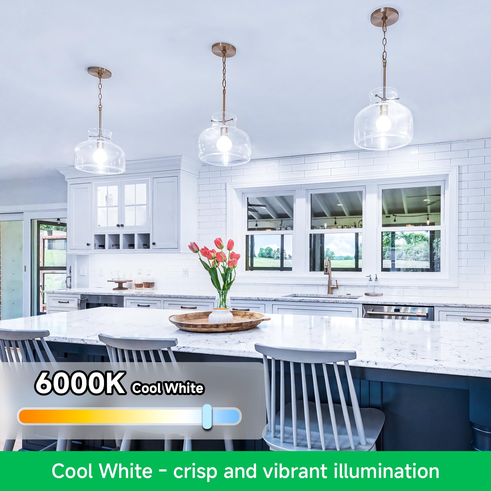 MAXvolador A19 LED bulb longevity of 25,000+ hours for fewer replacements.