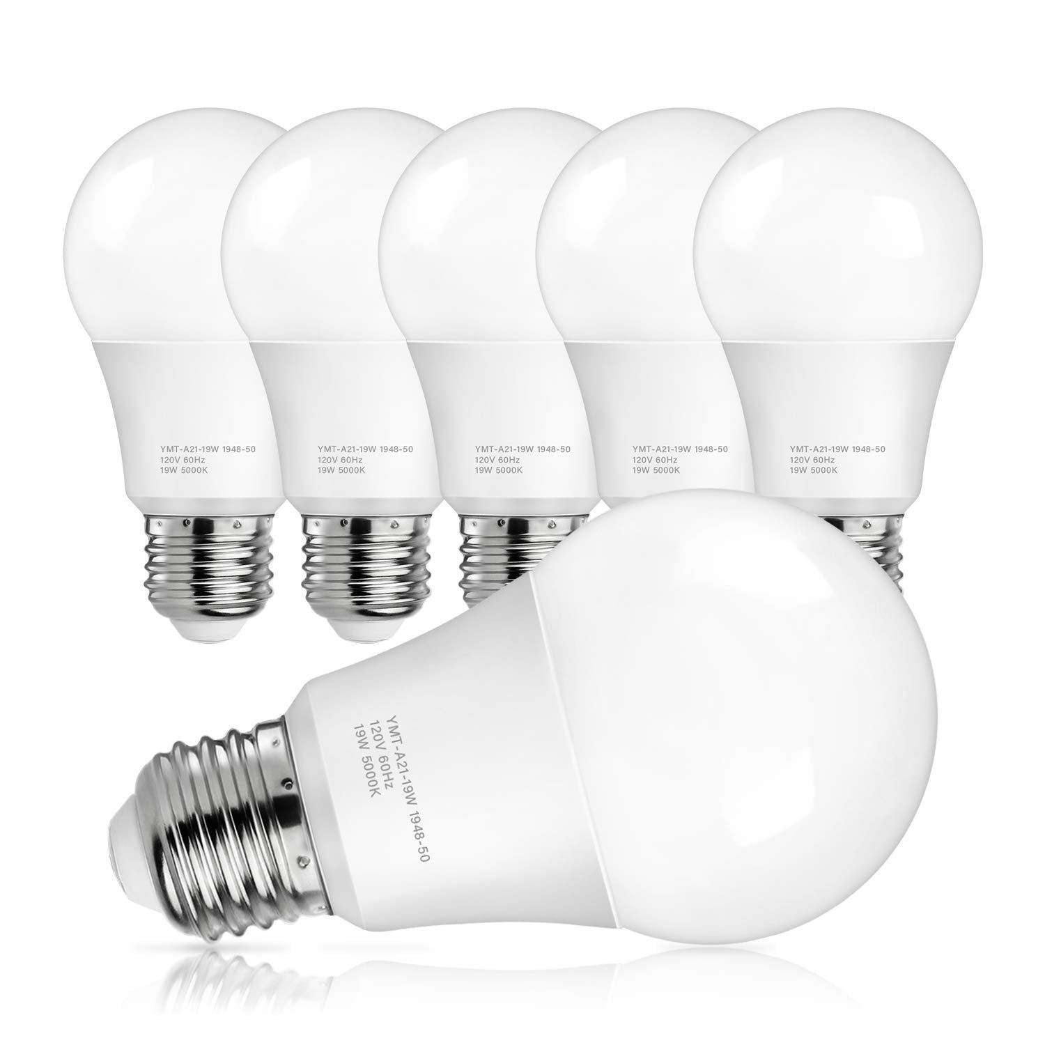 MAXvolador A21 LED bulb front view providing bright daylight in a kitchen setting