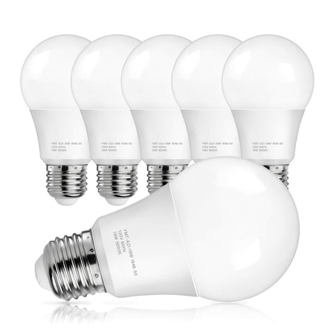 MAXvolador A21 LED bulb front view providing bright daylight in a kitchen setting