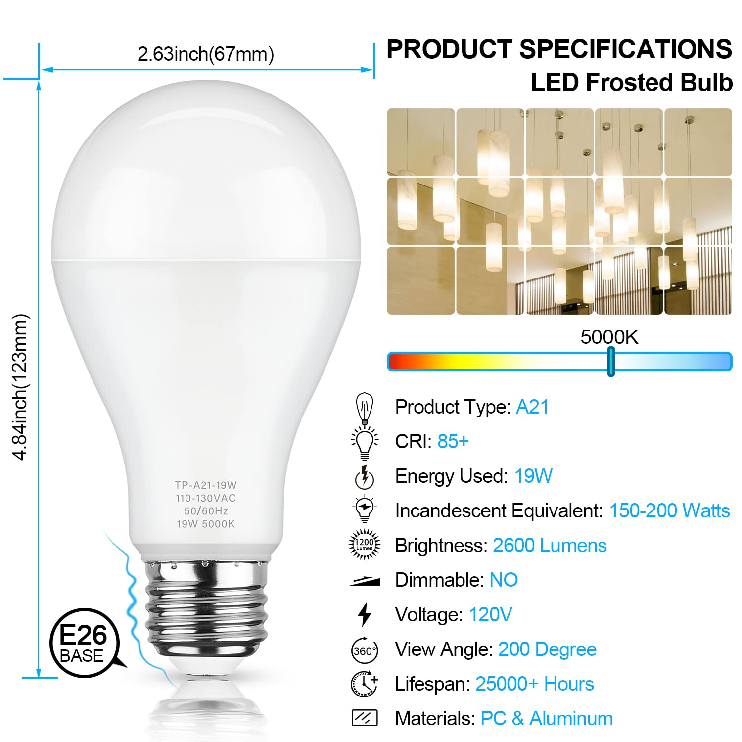 MAXvolador A21 LED bulb pack of 6 for value lighting and easy replacement