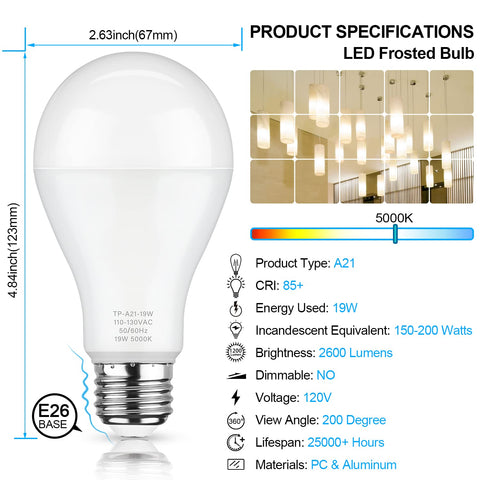 MAXvolador A21 LED bulb pack of 6 for value lighting and easy replacement