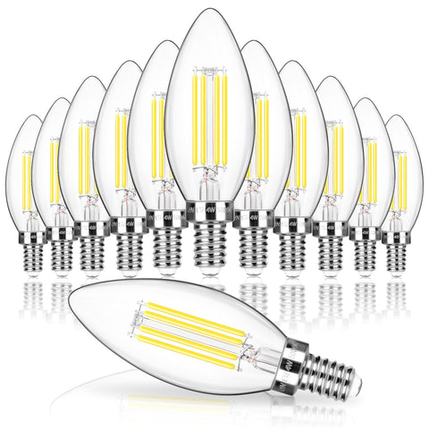 MAXvolador E12 LED candelabra bulb provides 40W-equivalent brightness for chandeliers