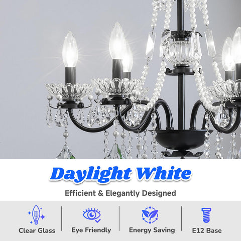 MAXvolador E12 LED candelabra bulb shows 500lm with clear filament for ambiance