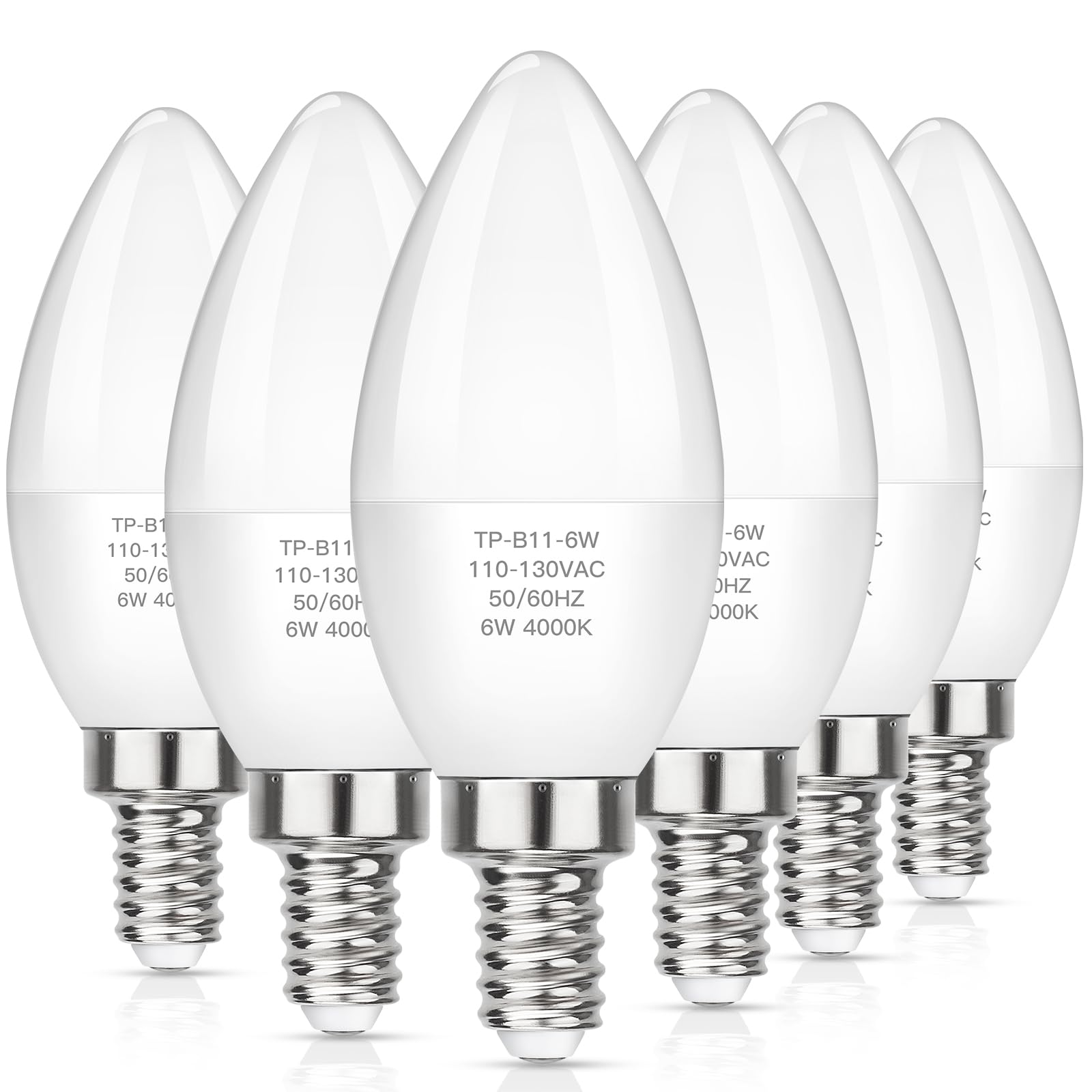 MAXvolador E12 LED candle bulb front view with compact design and neutral white light.