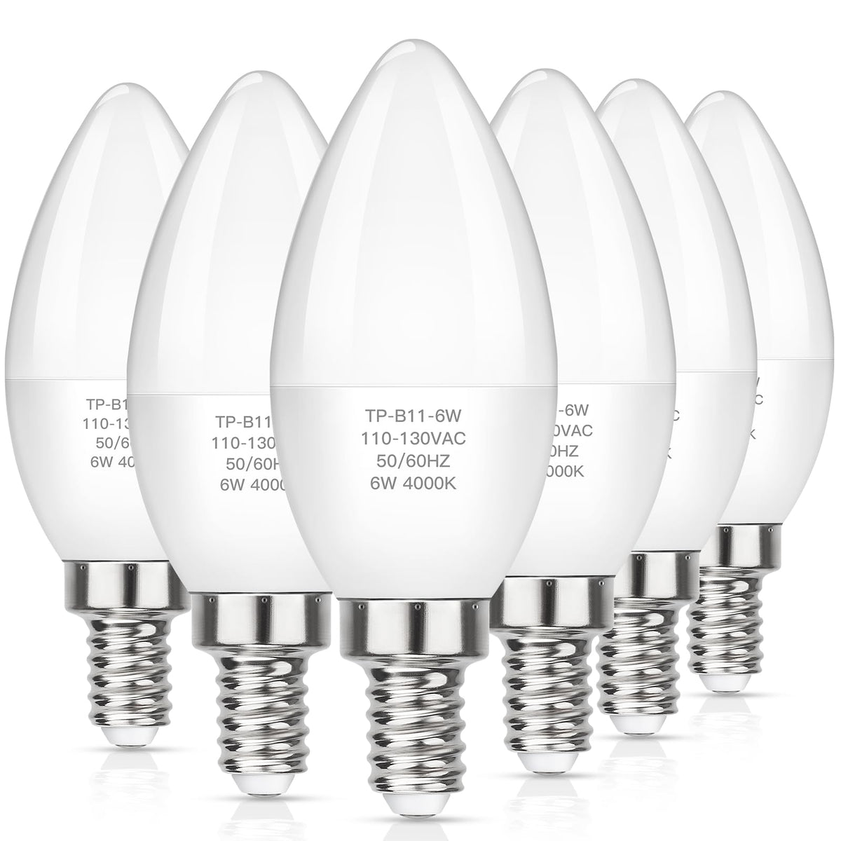 MAXvolador E12 LED candle bulb front view with compact design and neutral white light.