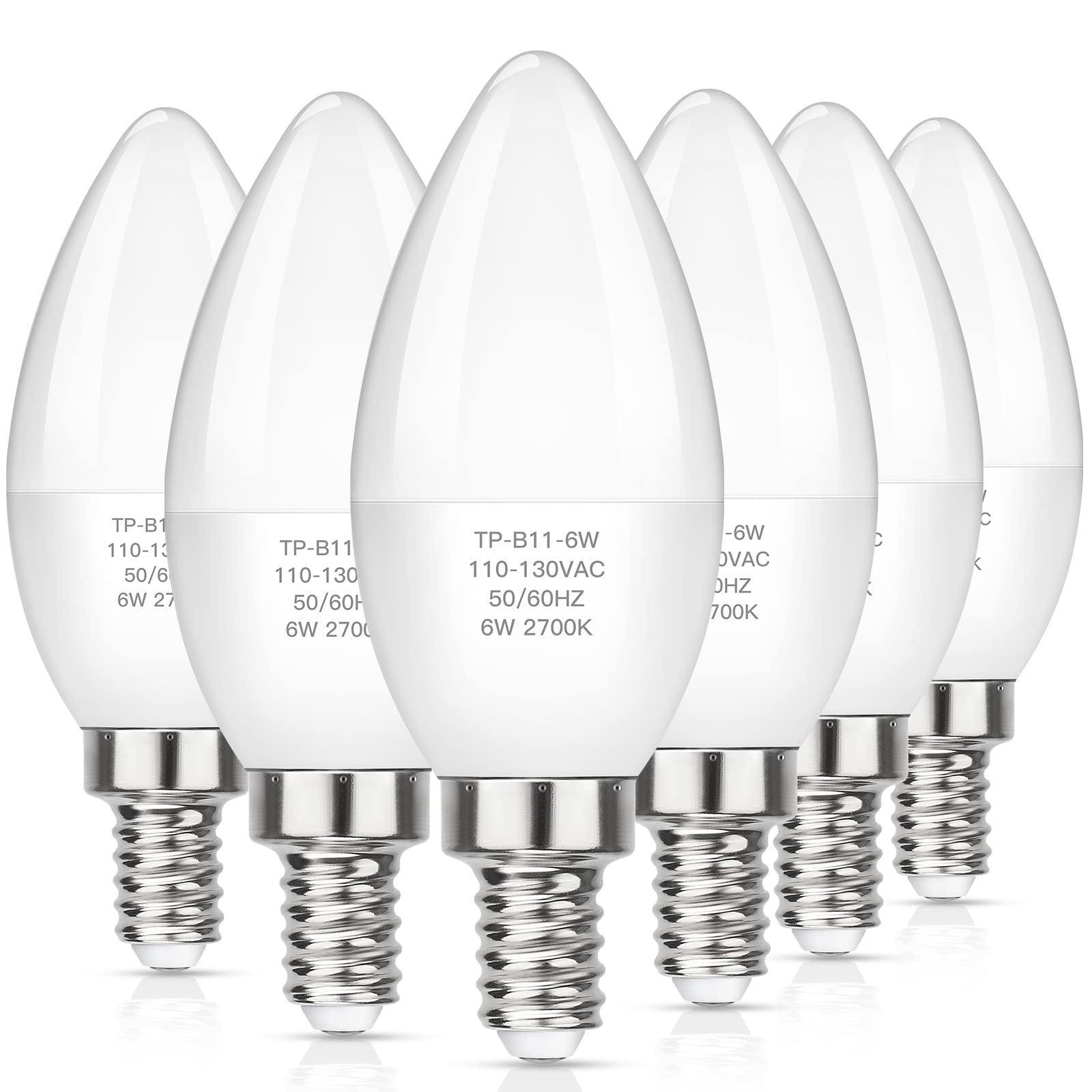 MAXvolador E12 LED candelabra bulbs in a pack of six for energy efficiency