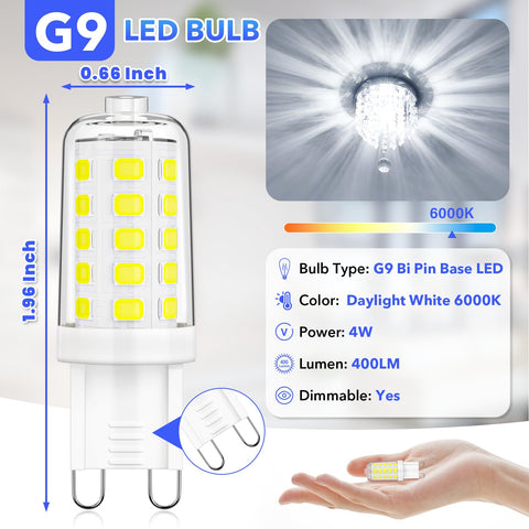 MAXvolador G9 LED bulb with clear glass shade for bright, uniform light.
