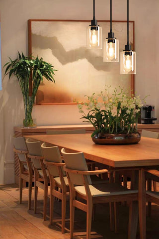 MAXvolador industrial pendant in dining room providing even illumination