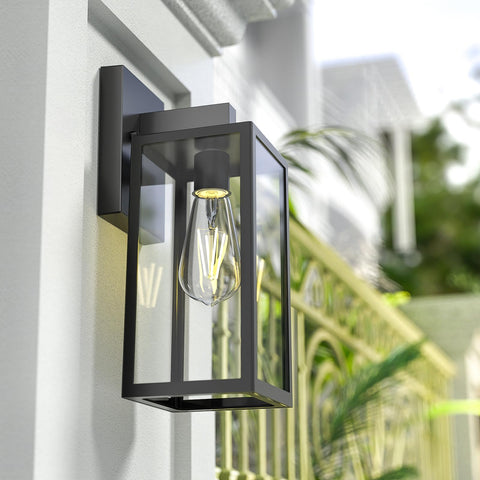 MAXvolador patio lantern in black finish complements modern exteriors.