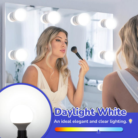 MAXvolador vanity light bulb installed in a bathroom mirror setup for even illumination