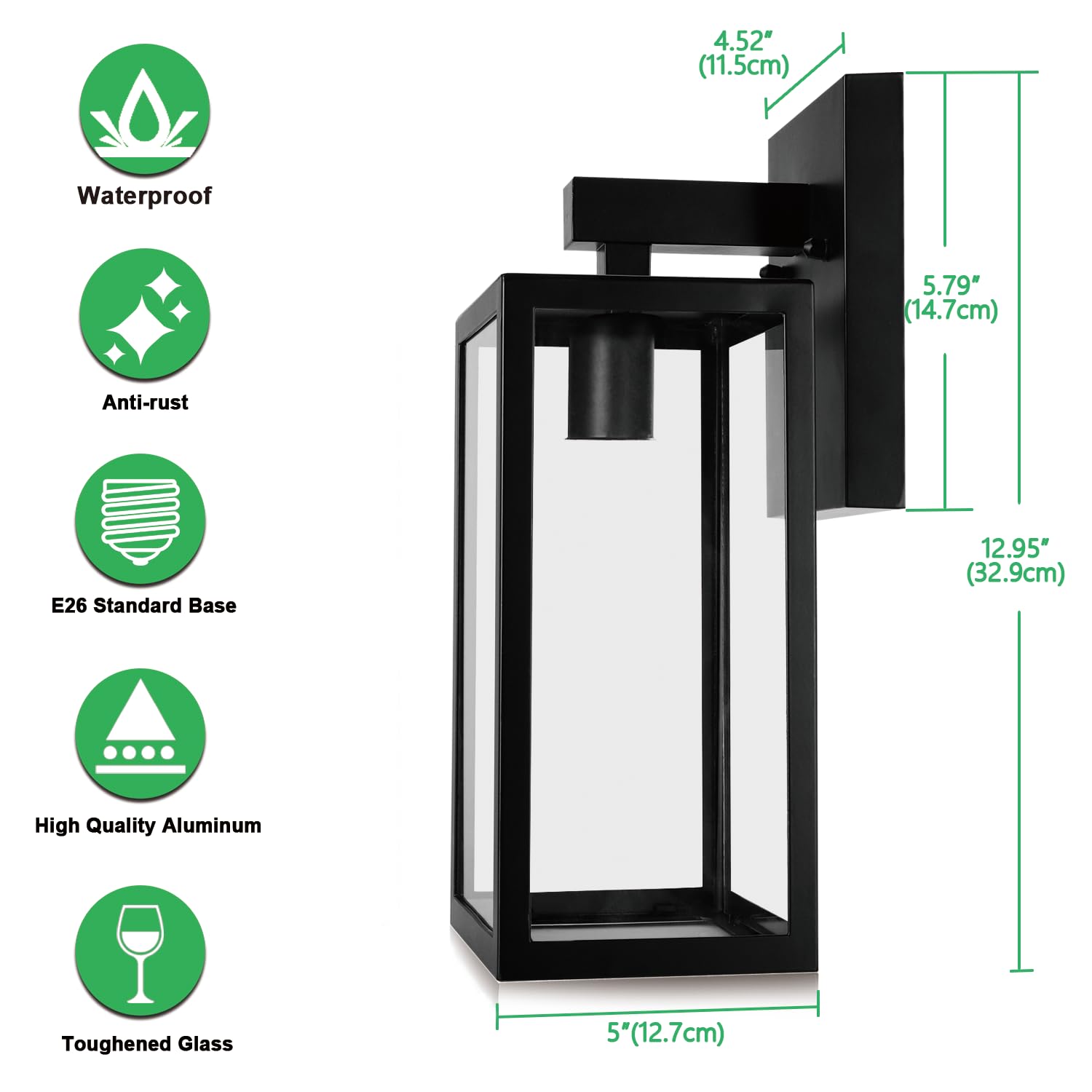 MAXvolador wall sconce with four clear panes brightens entryways.