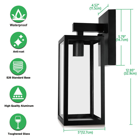 MAXvolador wall sconce with four clear panes brightens entryways.