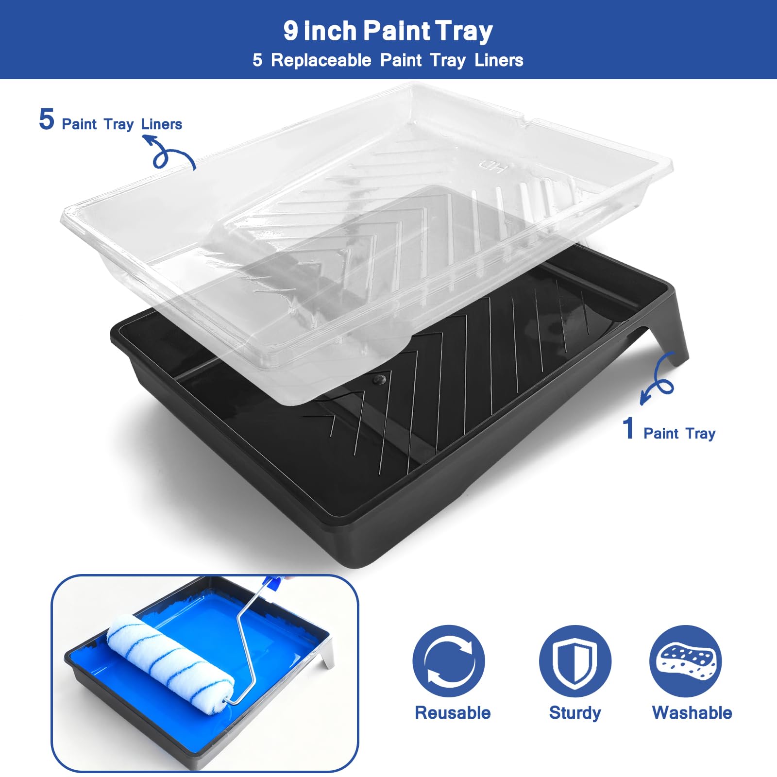 MAXWAVE 9-inch microfiber roller cover for lint-free finish.