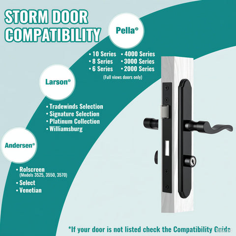 MaxxGeek flat-slot storm door handle installation kit ready for replacement