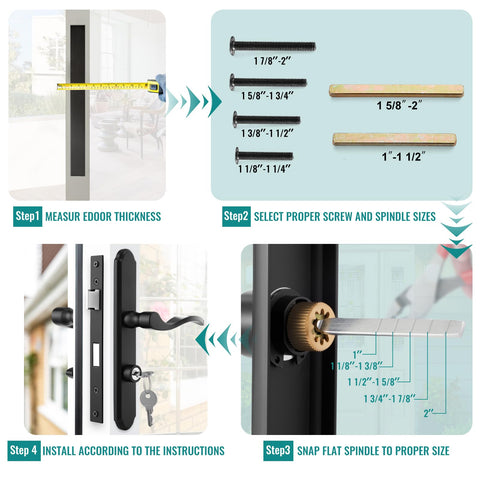 MaxxGeek matte black finish on flat-slot storm door handle