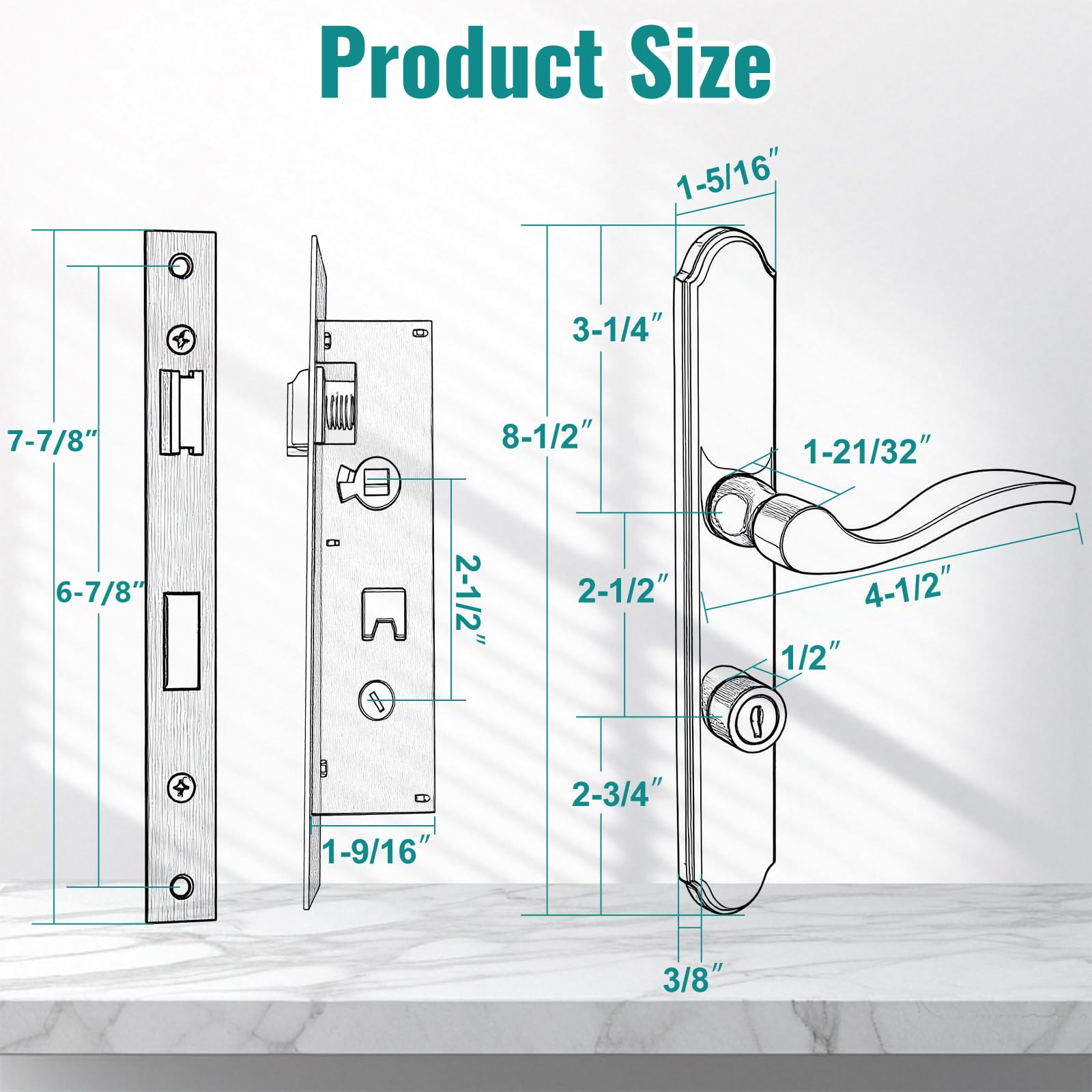 MaxxGeek flat-slot storm door handle mortise lock assembly detail for retrofit