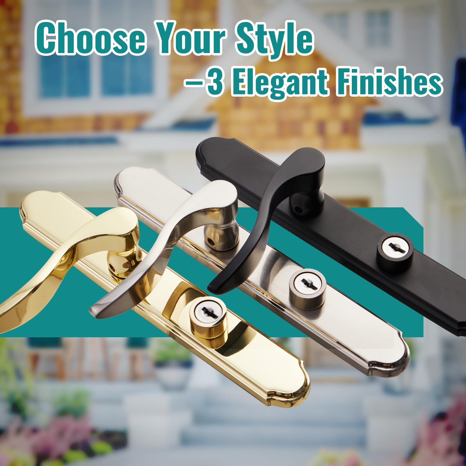 MaxxGeek flat-slot storm door handle universal backset adjustment feature