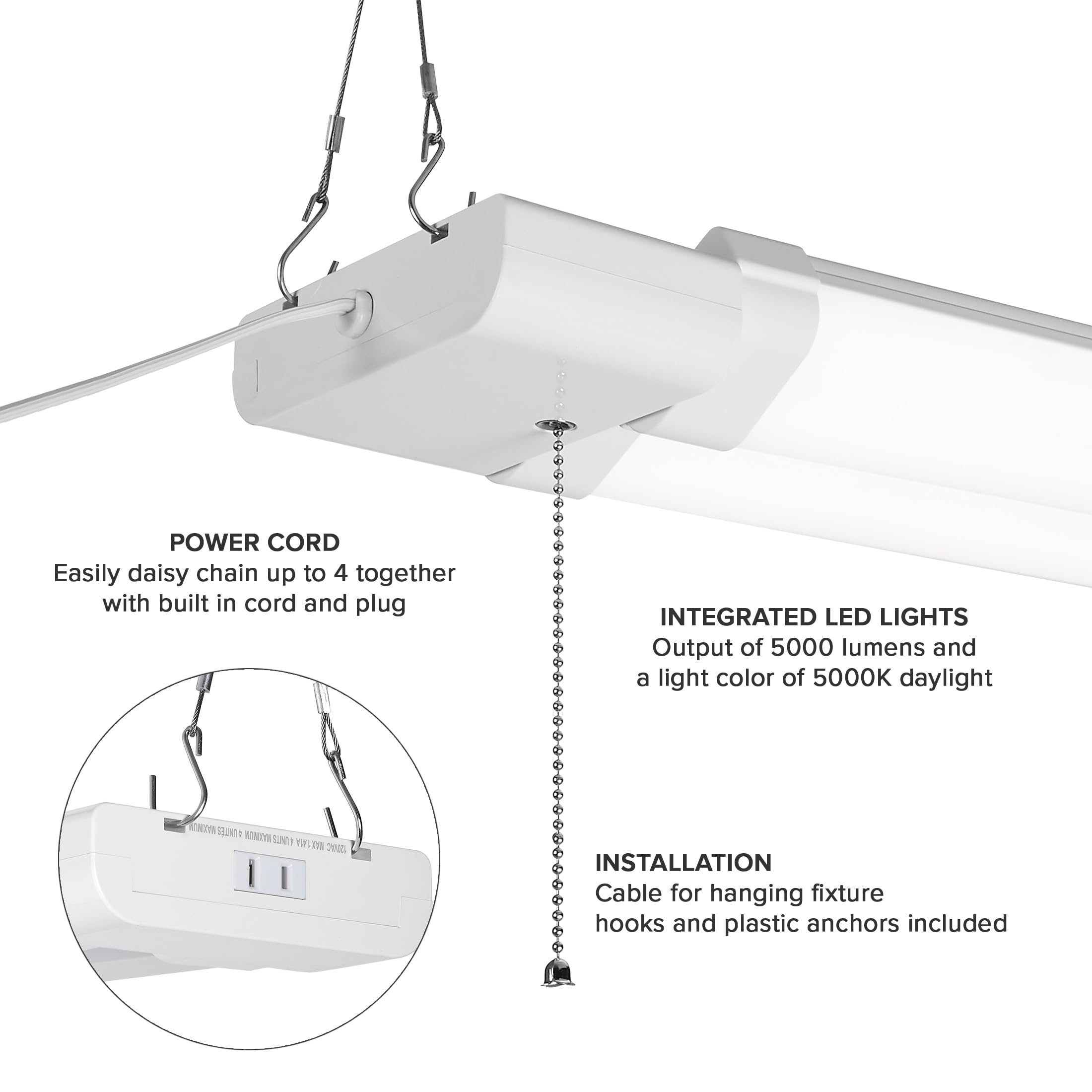 Maxxima 2ft LED shop light frosted lens provides even, glare-free lighting