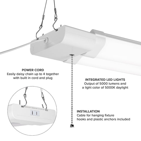 Maxxima 2ft LED shop light frosted lens provides even, glare-free lighting