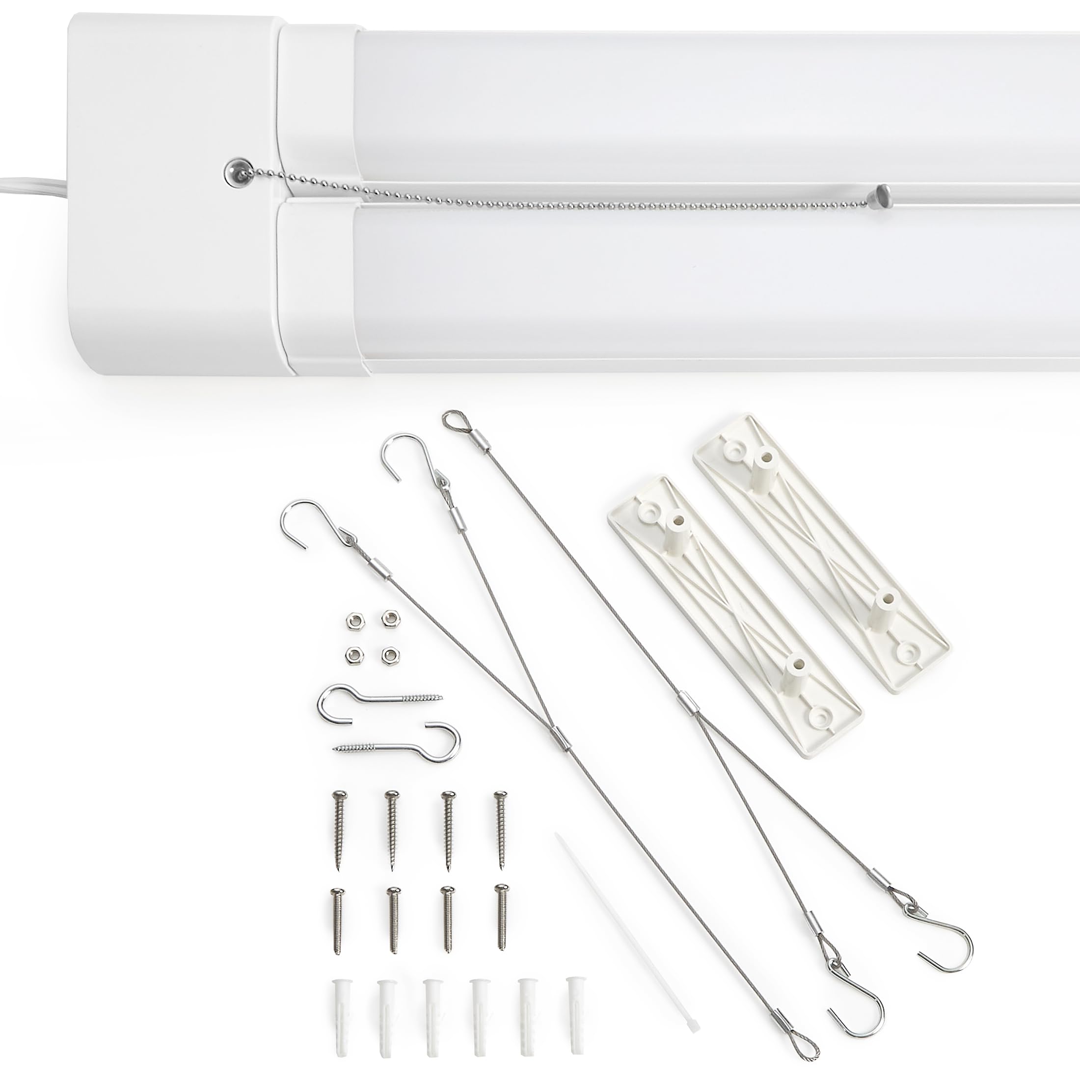 Maxxima 2ft LED shop light linkable setup supports multiple units in a larger space