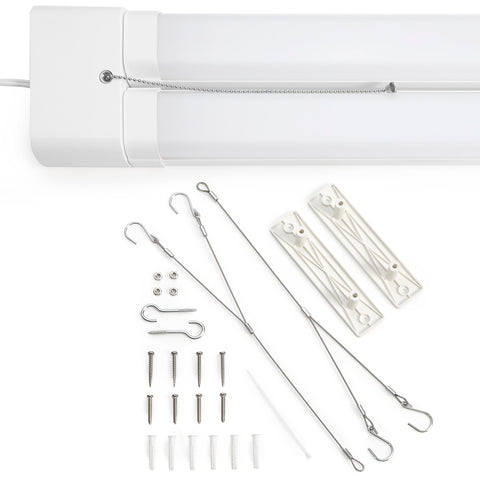 Maxxima 2ft LED shop light linkable setup supports multiple units in a larger space
