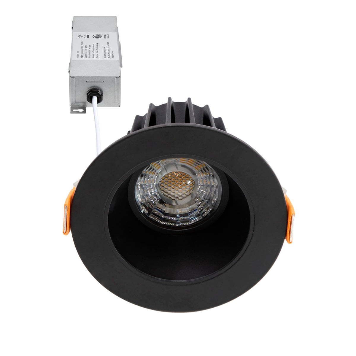 Maxxima 2in ultra-thin downlight anti-glare front view brightens spaces.