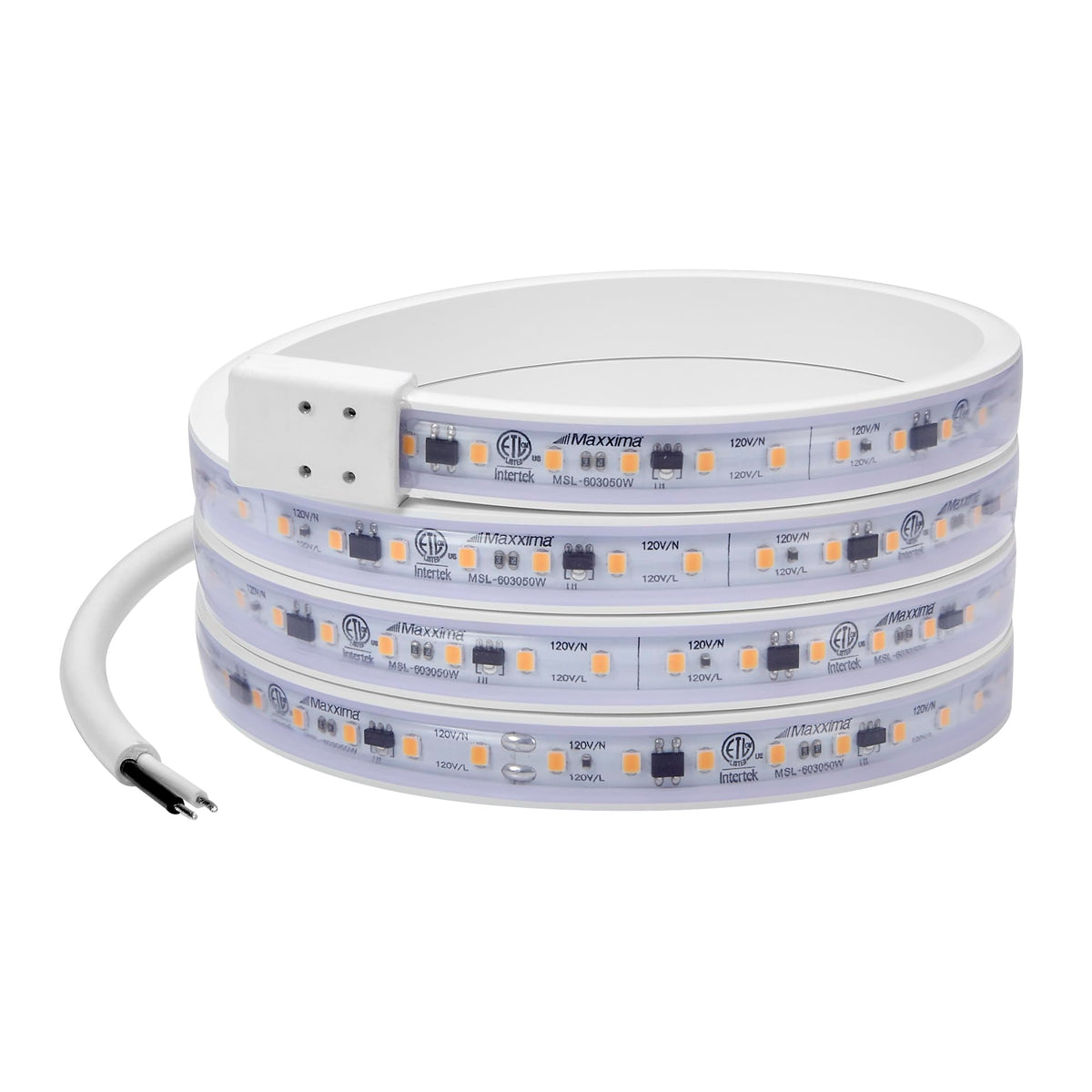 Maxxima 60-inch under-cabinet strip light mounted under cabinet for bright kitchen task lighting.