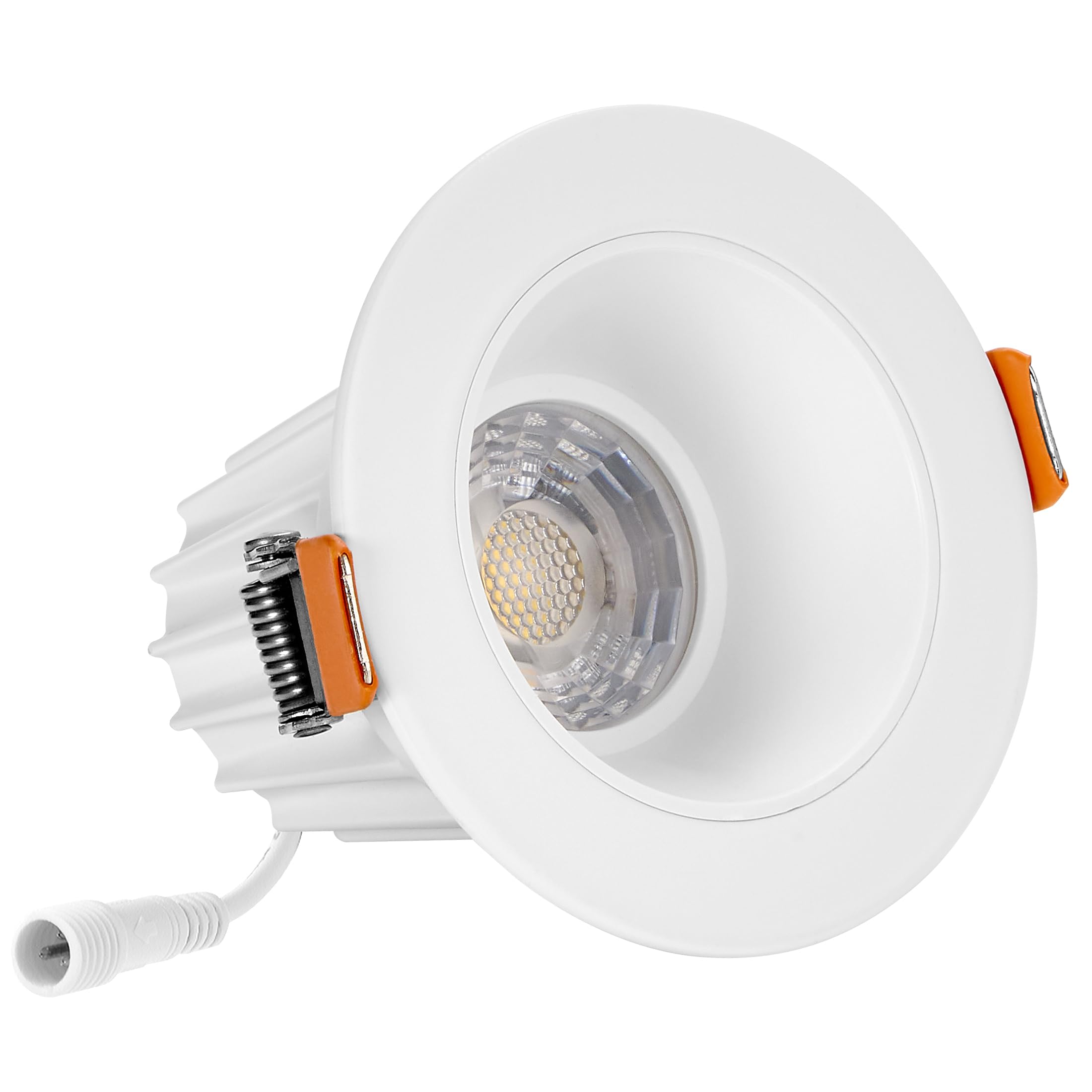 Maxxima anti-glare downlight with 36° beam for even room illumination.