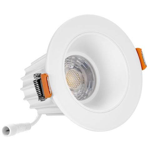 Maxxima anti-glare downlight with 36° beam for even room illumination.